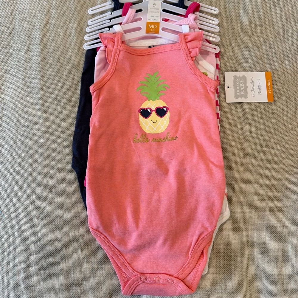 Set of Tropical/Hawaiian Sleeveless Bodysuits